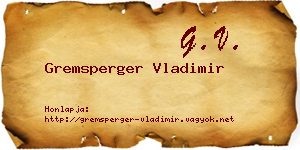 Gremsperger Vladimir névjegykártya